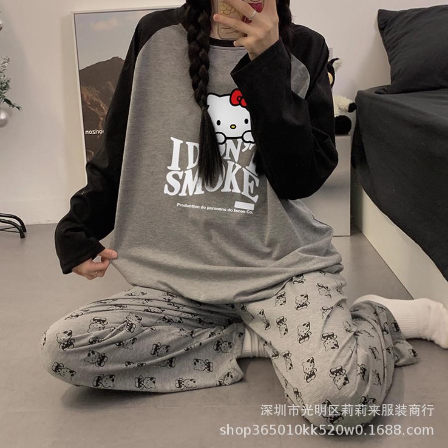 Factory Wholesale Spring and Autumn Casual Long Sleeve Cartoon Pajamas Women Fashion South Korea Sleeping Wear Home Clothes for suit Girls