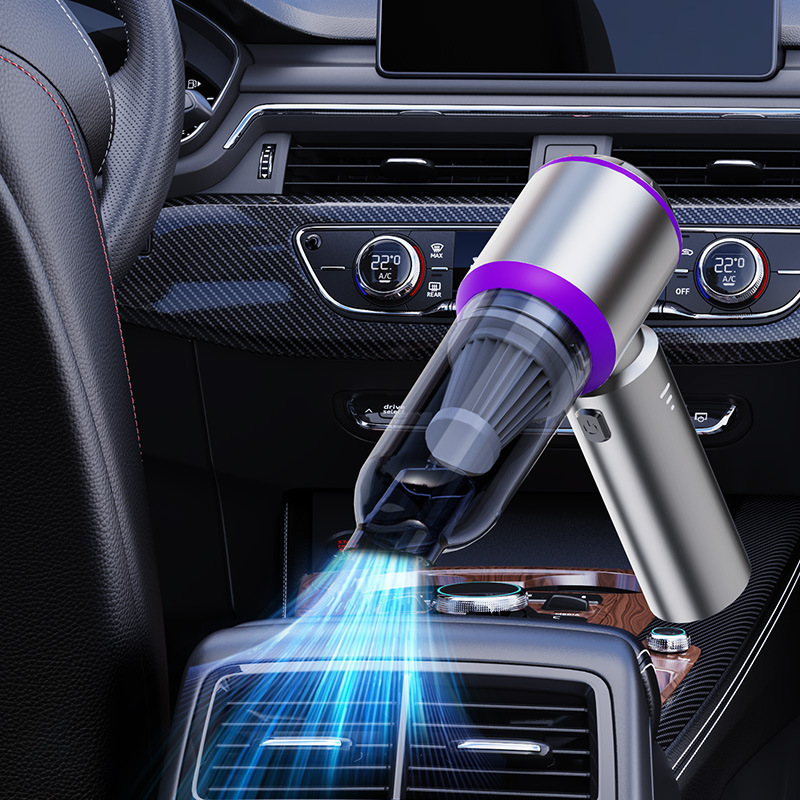 Aspirador para automóvil Pantalla de energía inalámbrica Motor portátil sin escobillas Aspirador de mano para el hogar Máquina de soplado de polvo transfronterizo