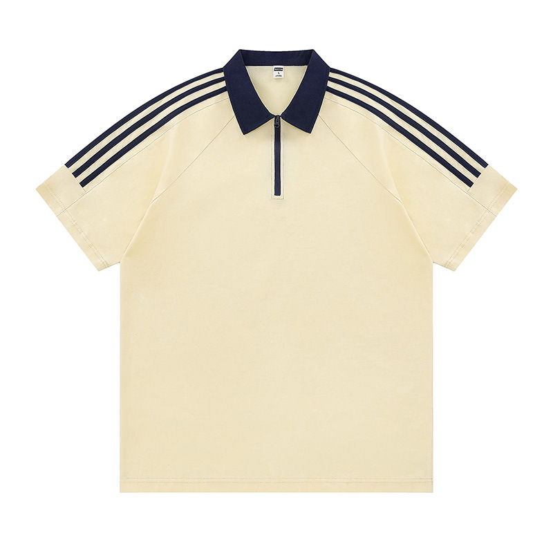 Semia cremallera color poliéster algodón empresa ropa de trabajo ropa deportiva con solapa camiseta de polo de manga corta personalizada