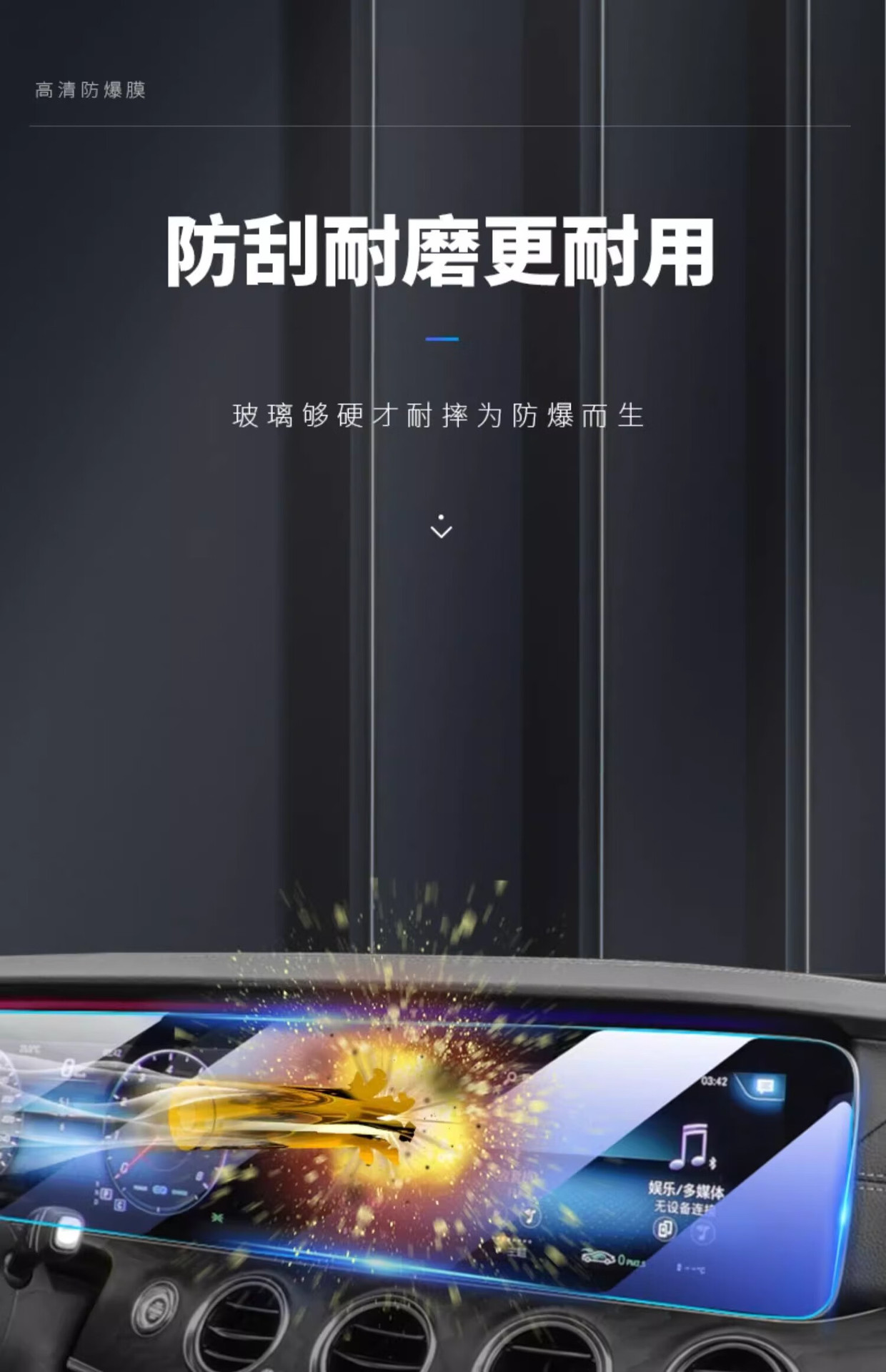 24 Mercedes-Benz E-Class 300L Central Control Navigation Tempered Film 260 Car Screen Interior Film Suitable for 2023 New