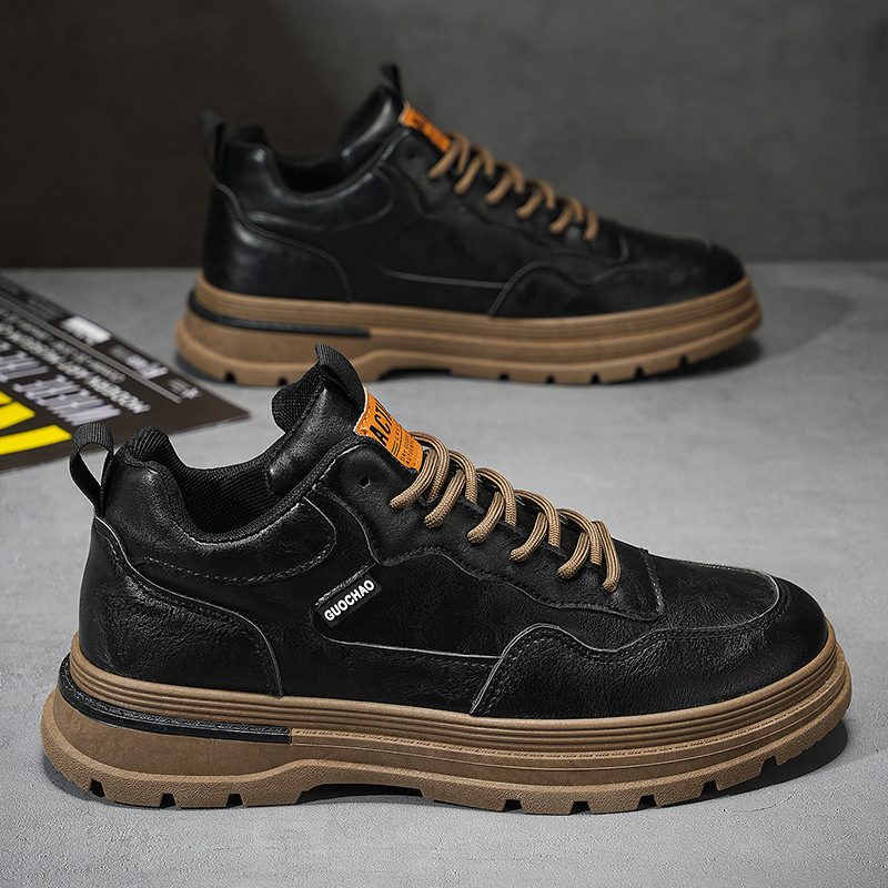 Martin Boots, Autumn Men's Shoes, Breathable, Waterproof Work Shoes, Trendy, Versatile, Anti-Slip Casual Leather Shoes,_vogvips.com