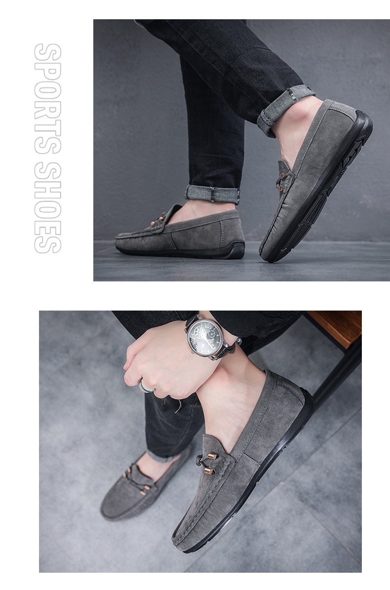 Neue faule Mann weiche Sohlen Slip-on Bean Schuhe Männer Fahr Casual Lederschuhe_voghion.com