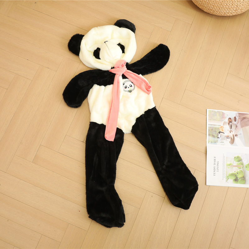 Gran Panda muñeca concha de cuero semiacabado juguete de peluche blanco y negro Panda muñeca semiacabado concha de cuero muñeca de títeres