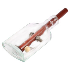 Creative Glass Bottle Unlocking Ring Nine Link Chain Kongming Lock Puzzle Toy Puzzle Wine Bottle Unlocking Same Model 