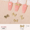 Accessory for manicure with bow, hair mesh, metal nail decoration, 2022 collection, wholesale, internet celebrity, flowered