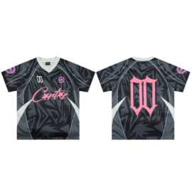 Corteiz美潮撞色足球服夏季男女宽松休闲潮流速干短袖T恤网眼布