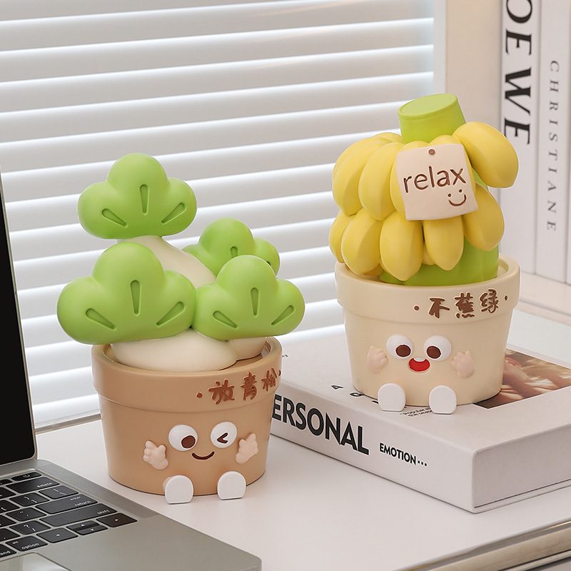 New Style Light Luxury High-end Rich Flowers Relaxed Resin Ornaments Living Room Office Desktop Healing Decoration Gifts