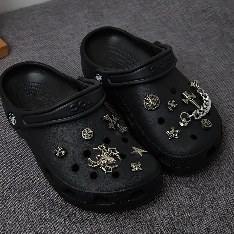 Adecuado para carlochi Cruz agujero zapatos accesorios zapatos DIY flor zapato hebilla decorativa hebilla retro extraíble accesorios de metal