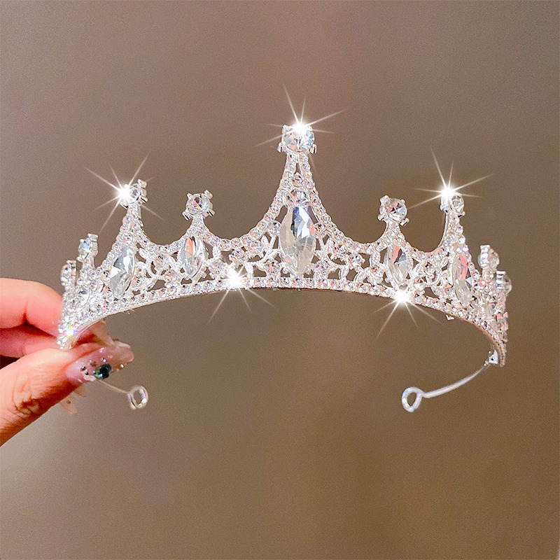 Tombro de corona para niños pequeña princesa corona diadema de cumpleaños accesorios para el cabello de cristal para niñas regalo de cumpleaños