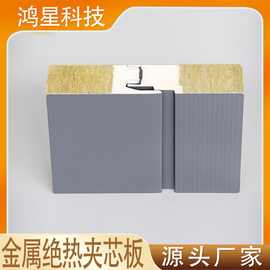 75mm聚氨酯封边彩钢岩棉复合板防火防潮钢结构厂房外墙板规格齐全