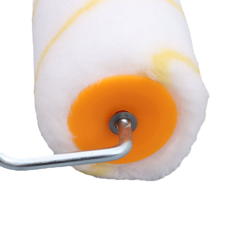 Fábrica al por mayor mango grande sin cepillo de rodillo de ángulo muerto tira amarilla 4 pulgadas 6 pulgadas 8 pulgadas 9 pulgadas rodillo de pintura