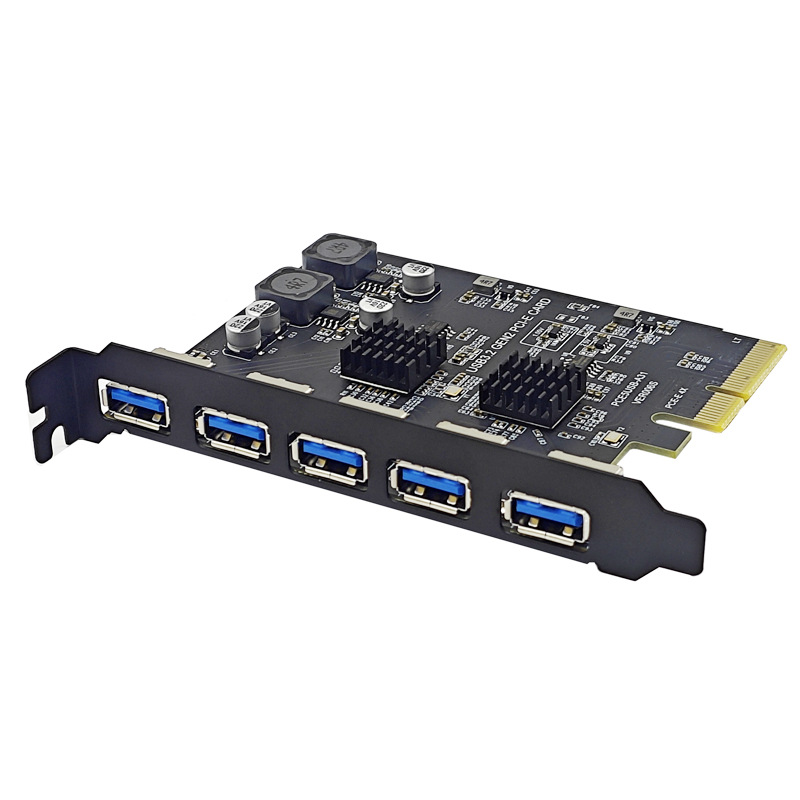USB3.2��չ��GEN2 5��TYPE-A��PCI-E 4X��˶ASM3142 10Gbps
