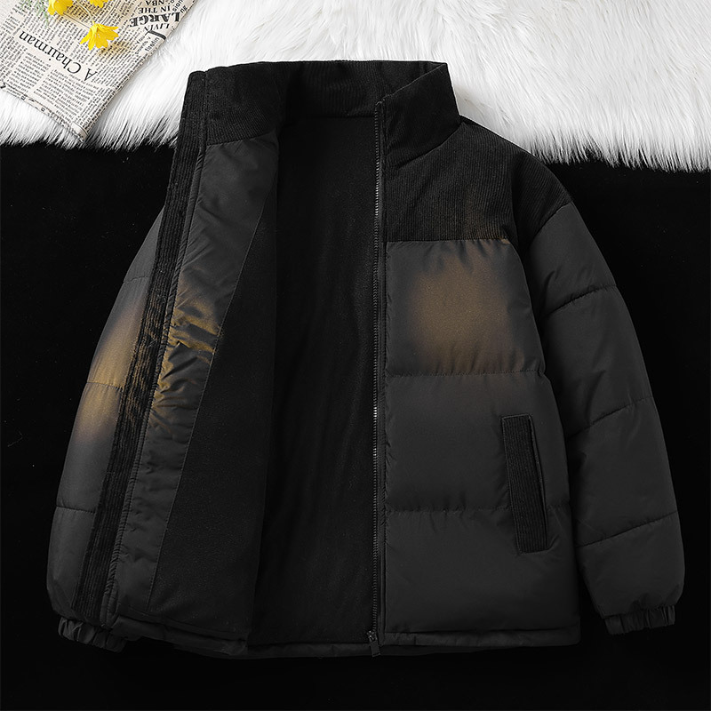 Padded Clothes Men's And Women's Corduroy Padded Clothes Thickened Padded Jackets Loose Stand-up Collar Couple Jackets_viptrois.com
