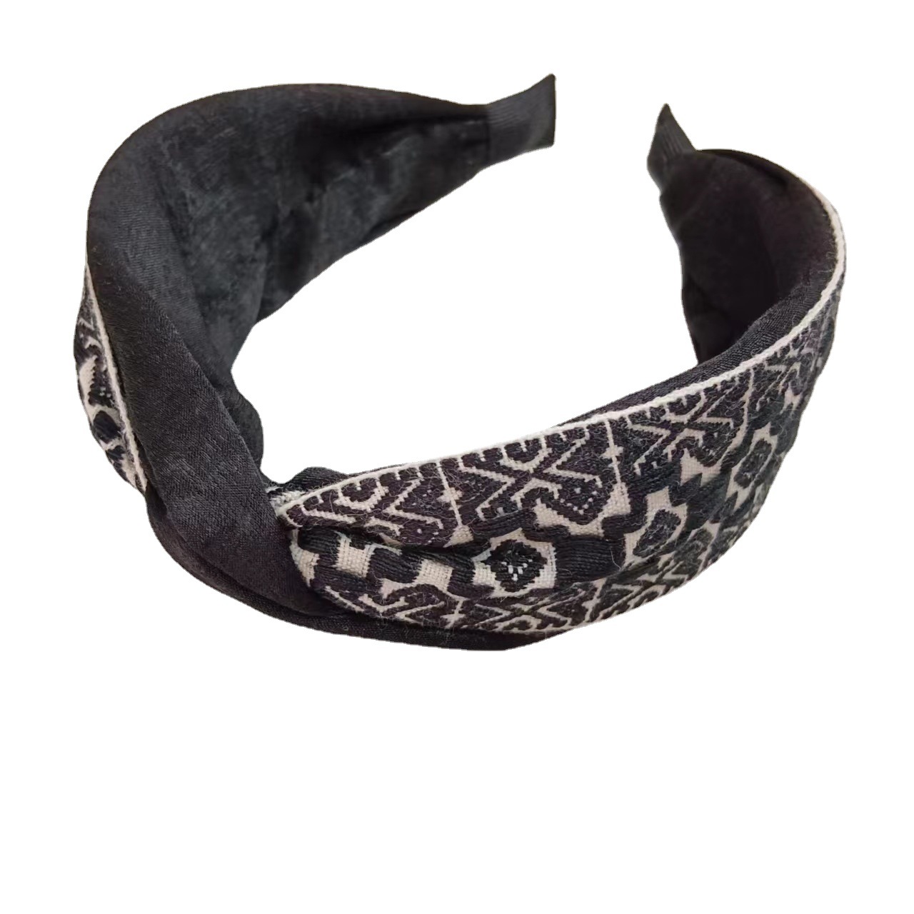 2022 Windstickerei-Atmosphäre Ethnisch Exquisiter Twist gepaart mit kontrastfarbenem, kreuzbreitem Stirnband-Haarreif 21208_voghion.com