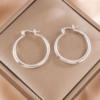 Fashionable sophisticated glossy earrings, simple and elegant design, 750 sample gold