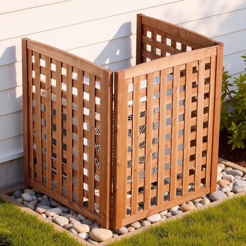 New Wooden Privacy Fence, Air Conditioning Fence, Solid Wood Outdoor Wooden Privacy Screen, Garden Fence, Air Conditioning Fence New Wooden Privacy Fence, Air Conditioning Fence, Solid Wood Outdoor Wooden Privacy Screen, Garden Fence, Air Conditioning Fence