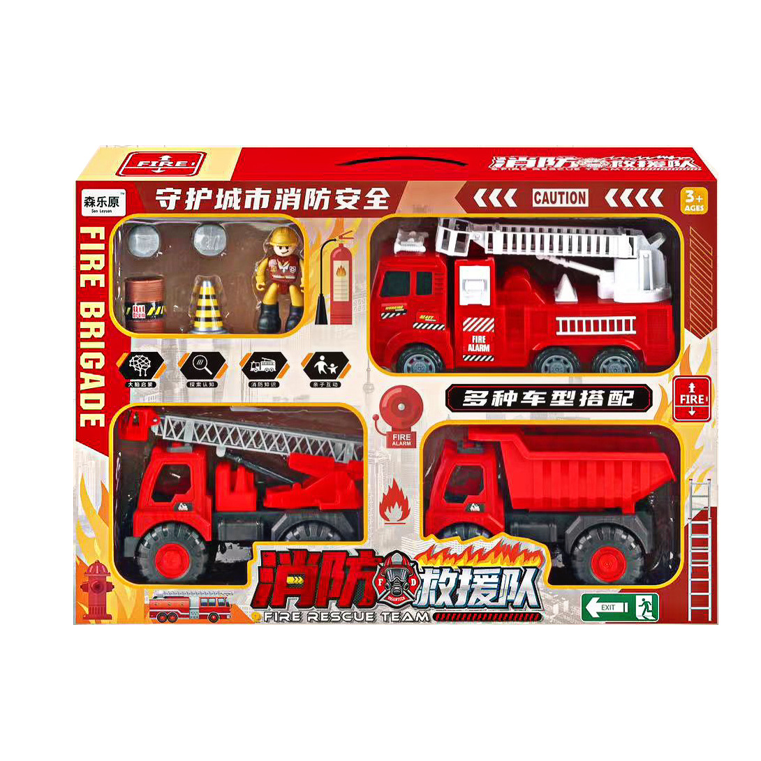 Deslizamiento DE LOS NIÑOS fuego escalera rociadores ingeniería vehículo modelo grande juguete traje caja regalo puesto al por mayor