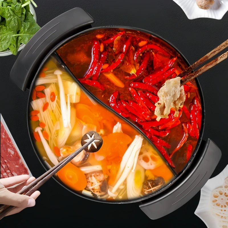 New double-function electric hot pot household shabu-cooking hot pot hot pot restaurant special pot electric cooking pot electric hot pot