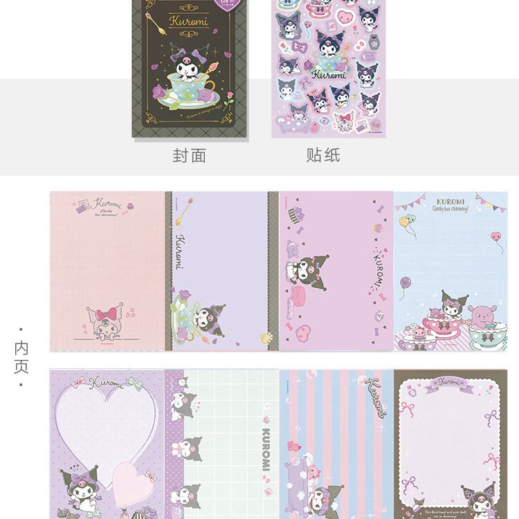 Dibujos animados linda chica corazón Kulomi páginas de color Nota Notebook pegatinas