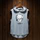 Summer Basketball Hooded Vest Men's Skull Boxing Fighting Training Fitness Vest Casual Waistcoat Hooded Sleeveless t