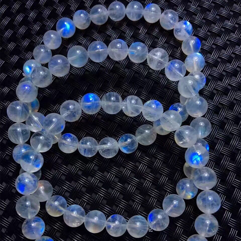 Yuan Xi Jewelry Sri Lanka Natural Blue Moonlight Bracelet Glass Body Blue Moonlight Stone Bracelet Blue Light