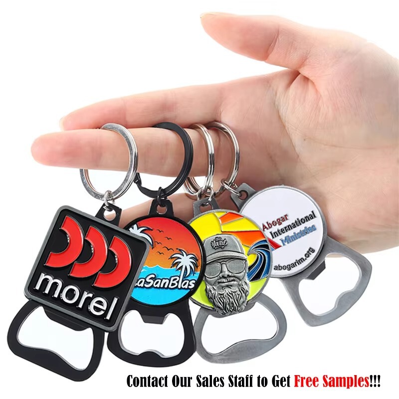 Metal Keychain Bottle Opener, Customized Creative Sports Pendant, Small Accessory, Portable and Practical Gift with Logo