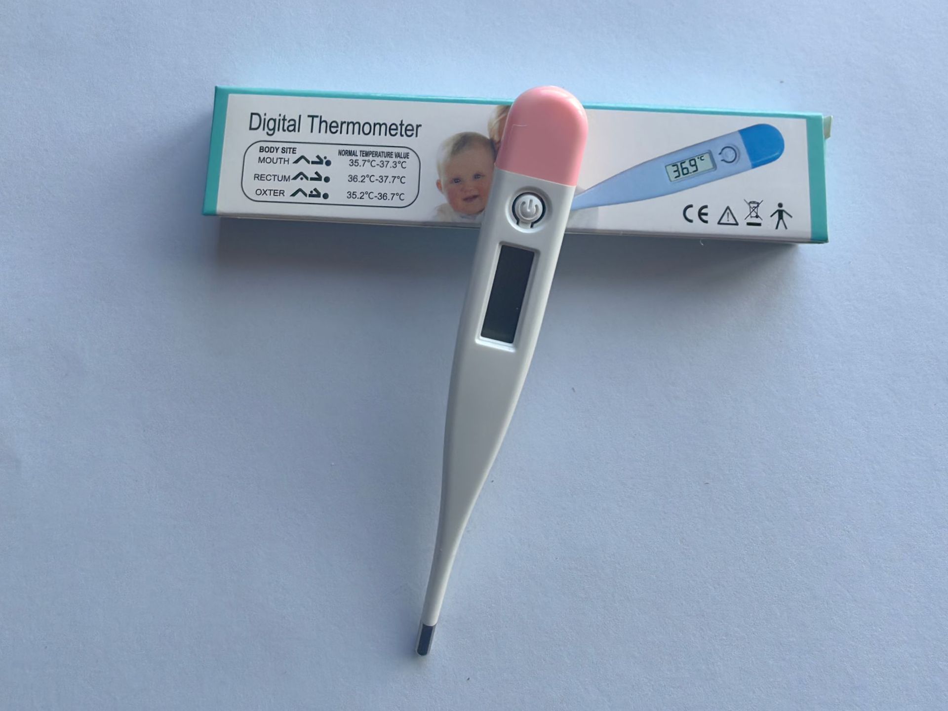 Termómetro digital electrónico, oral y axilar, niños y adultos, doble corte