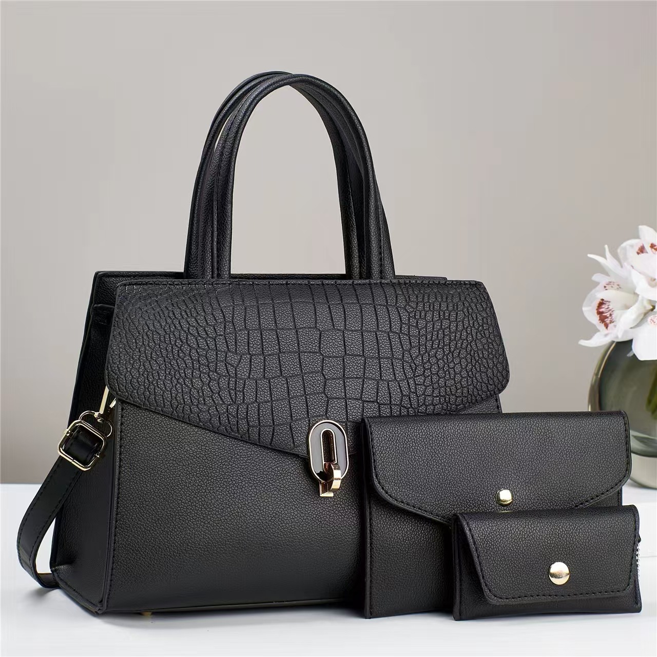 Taizhou bolsos de mujer atmósfera textura bolsos de tres piezas bolsos de mujer bolsos de mano bolsos de hombro