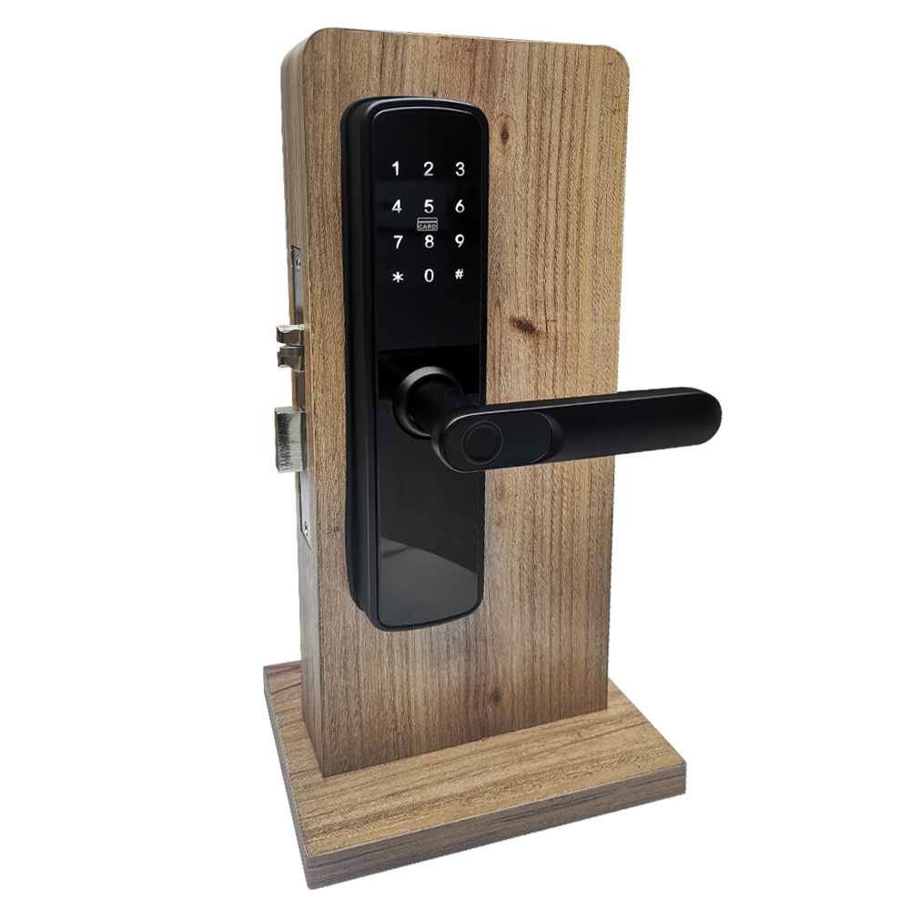 Tongtong cerradura puerta de madera cerradura huella digital hogar cerradura inteligente fabricante TTLock tarjeta clave contraseña Bluetooth cerradura electrónica