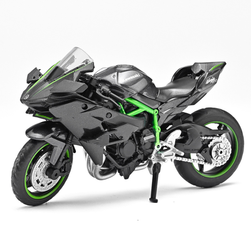 Authentic Licensed 1:18 Kawasaki Ninja H2R Alloy Motorcycle Toy Gift for Children Aged 3-6 Wholesale