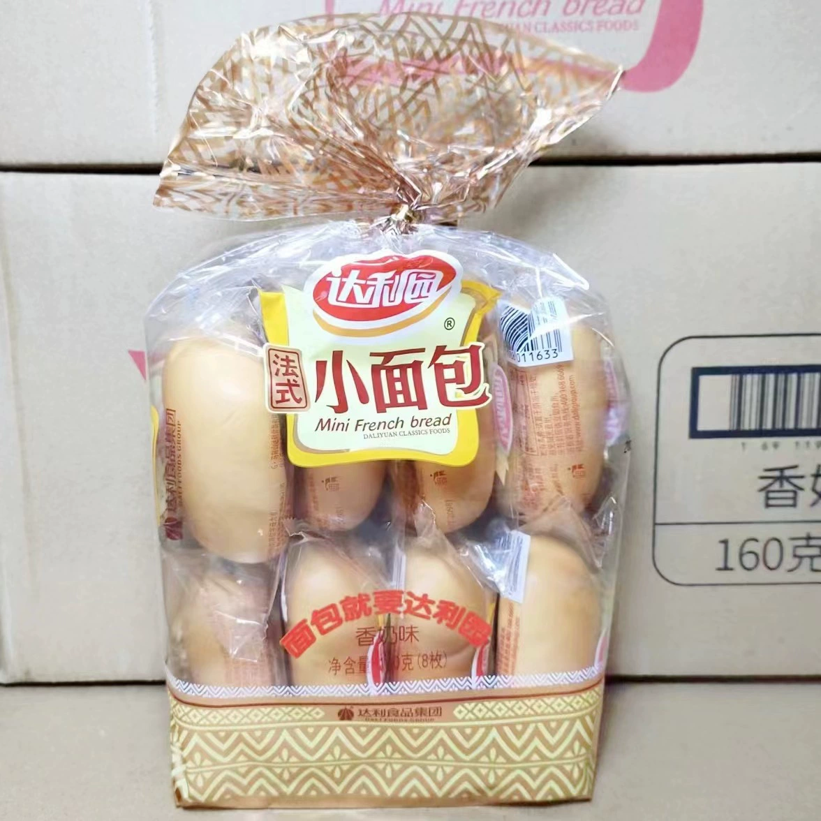 160 г Dali Garden Хлеб 8 упаковок Dali Garden Французский молочный вкус Хлеб Заменитель завтрака Хлеб оптом