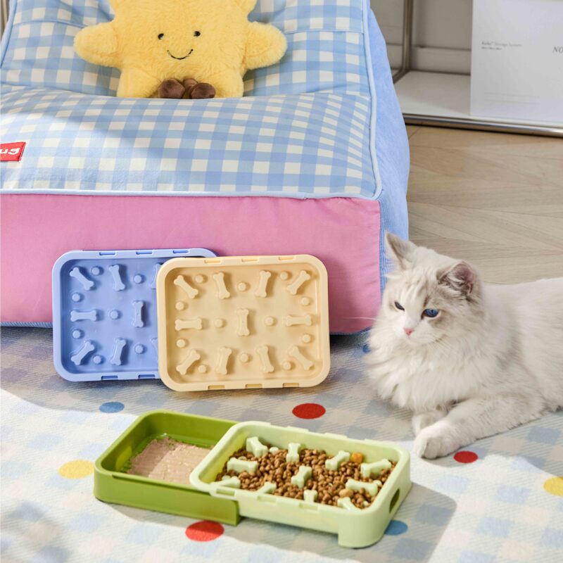 New Pet Slow Feeder Bowl, Pull-Out Licking Slow Feeder Bowl, Bone-Shaped Dopamine-Colored Bowl, Cat and Dog Bowl, Easy to Clean New Pet Slow Feeder Bowl, Pull-Out Licking Slow Feeder Bowl, Bone-Shaped Dopamine-Colored Bowl, Cat and Dog Bowl, Easy to Clean