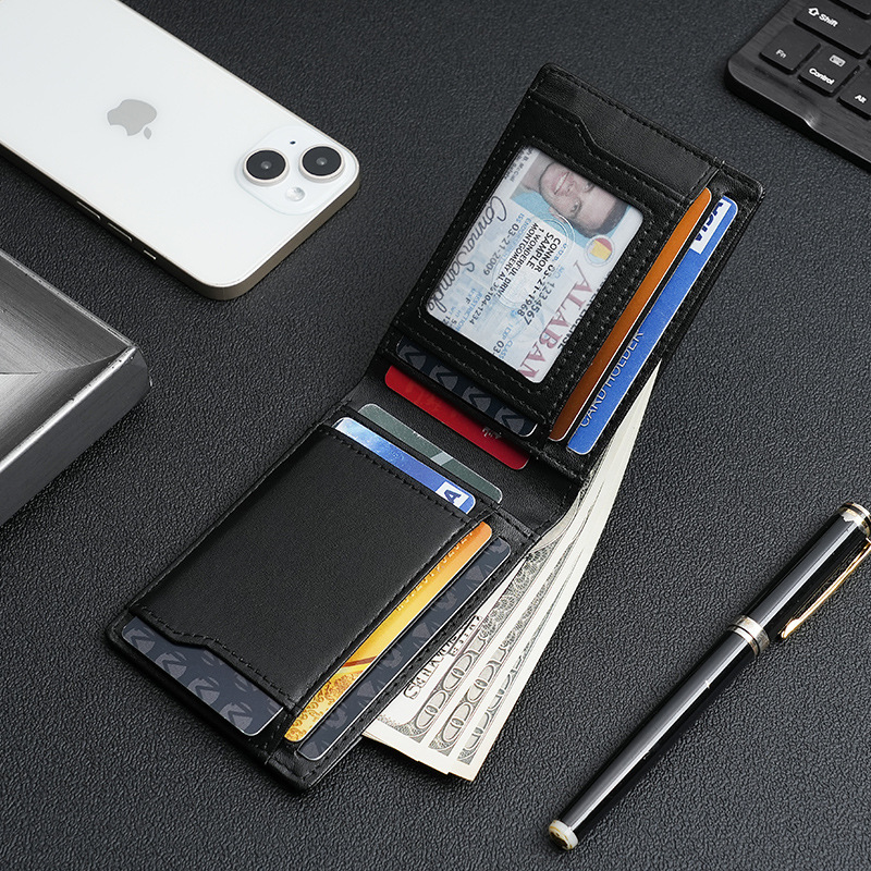 Customized Amazon Best-Selling Men's Genuine Leather Dollar Wallet European and American Style Rfid Anti-Theft Brush Men's Wallet Customized Amazon Best-Selling Men's Genuine Leather Dollar Wallet European and American Style Rfid Anti-Theft Brush Men's Wallet