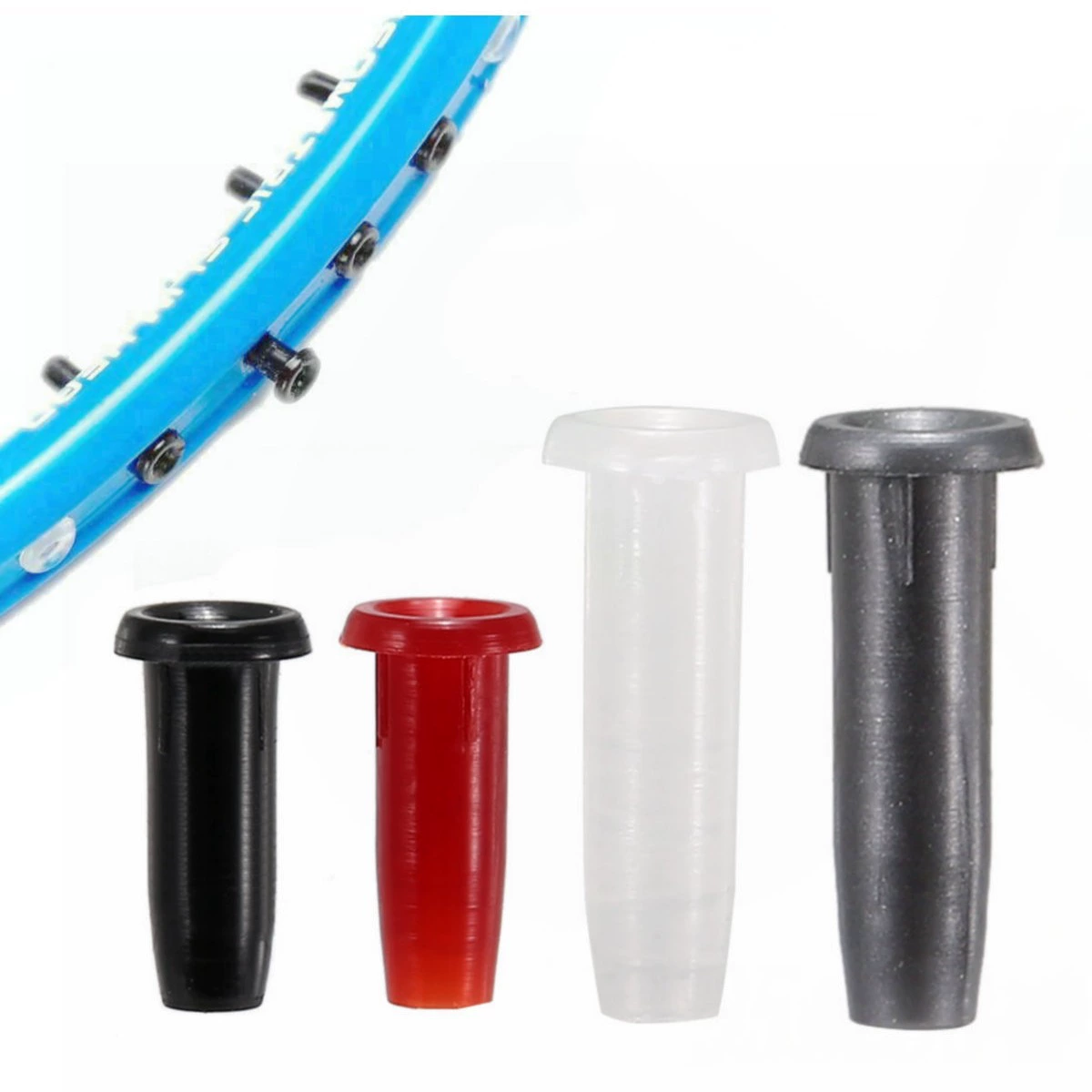 100 ракеток для бадминтона с прозрачной белой защитной трубкой