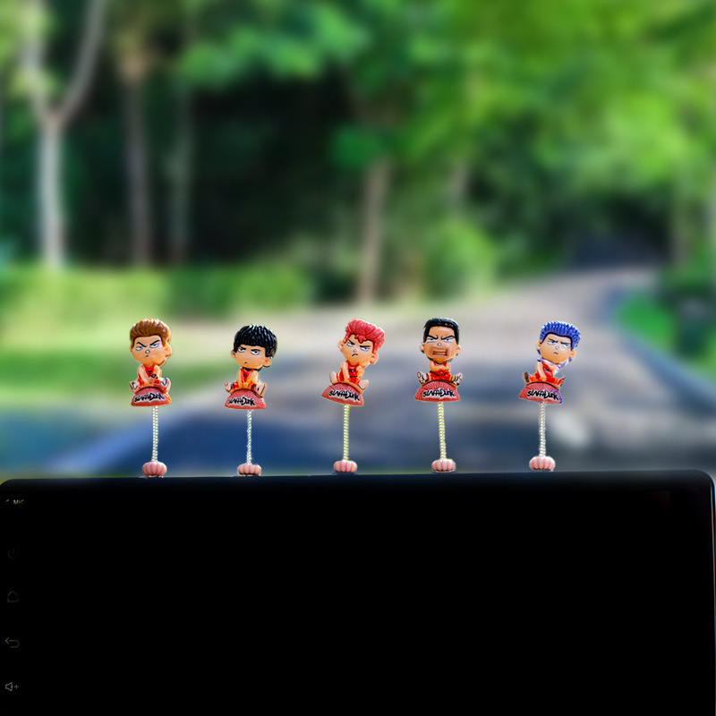 Adornos de la cabeza del automóvil, accesorios de automóvil, lindo slam dunk 2024, nueva decoración creativa de la consola central del automóvil