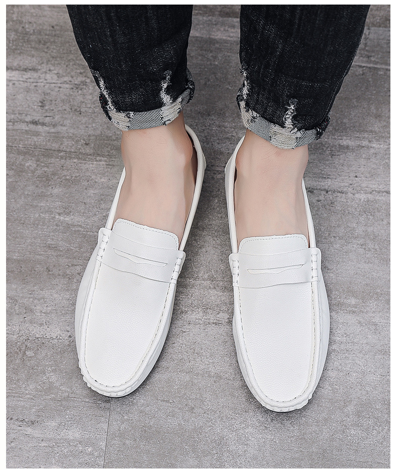 Men's casual leather shoes Soft soft soled shoes men's foot casual loafers_voghion.com