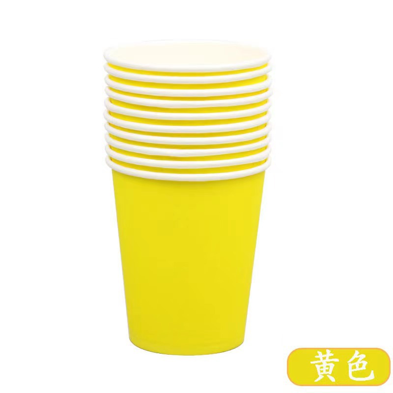 Decoración de la fiesta de picnic tazas novedosas de color sólido con rayas de cumpleaños suministros de tazas de papel desechables coloridas