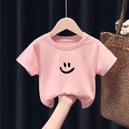 Boys short-sleeved T-shirt for children in summer solid color 2024 new big children's top summer half-sleeved versatile base children's clothing