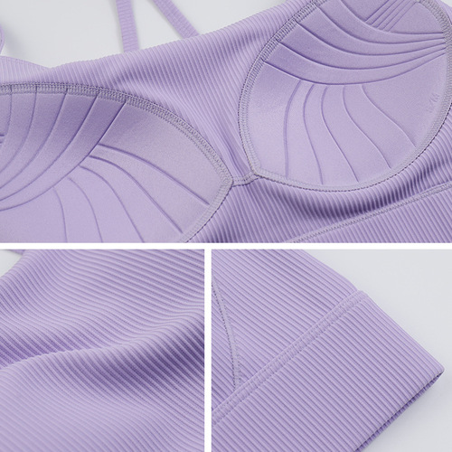 Women's Summer Sports Tank Top with Bra Pad Running Base Layer Aesthetically Back Support Shock Absorbing Quick Dry Outerwear Medium Intensity Sports Bra