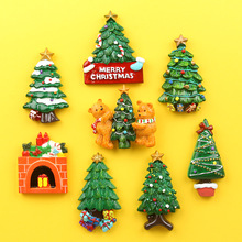 可愛立體樹脂聖誕樹冰箱貼吸鐵石磁貼留言貼裝飾品兒童早教貼