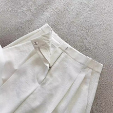 强货无D推荐！GAO端小众舒适有型白色裤子女斜纹肌理萝卜裤锥型裤
