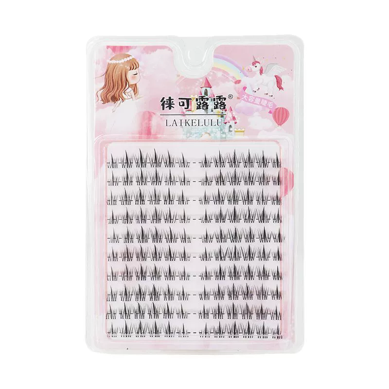 Transparent Stalk False Eyelashes, 10-Row Trays, Multi-Style Volume Clusters