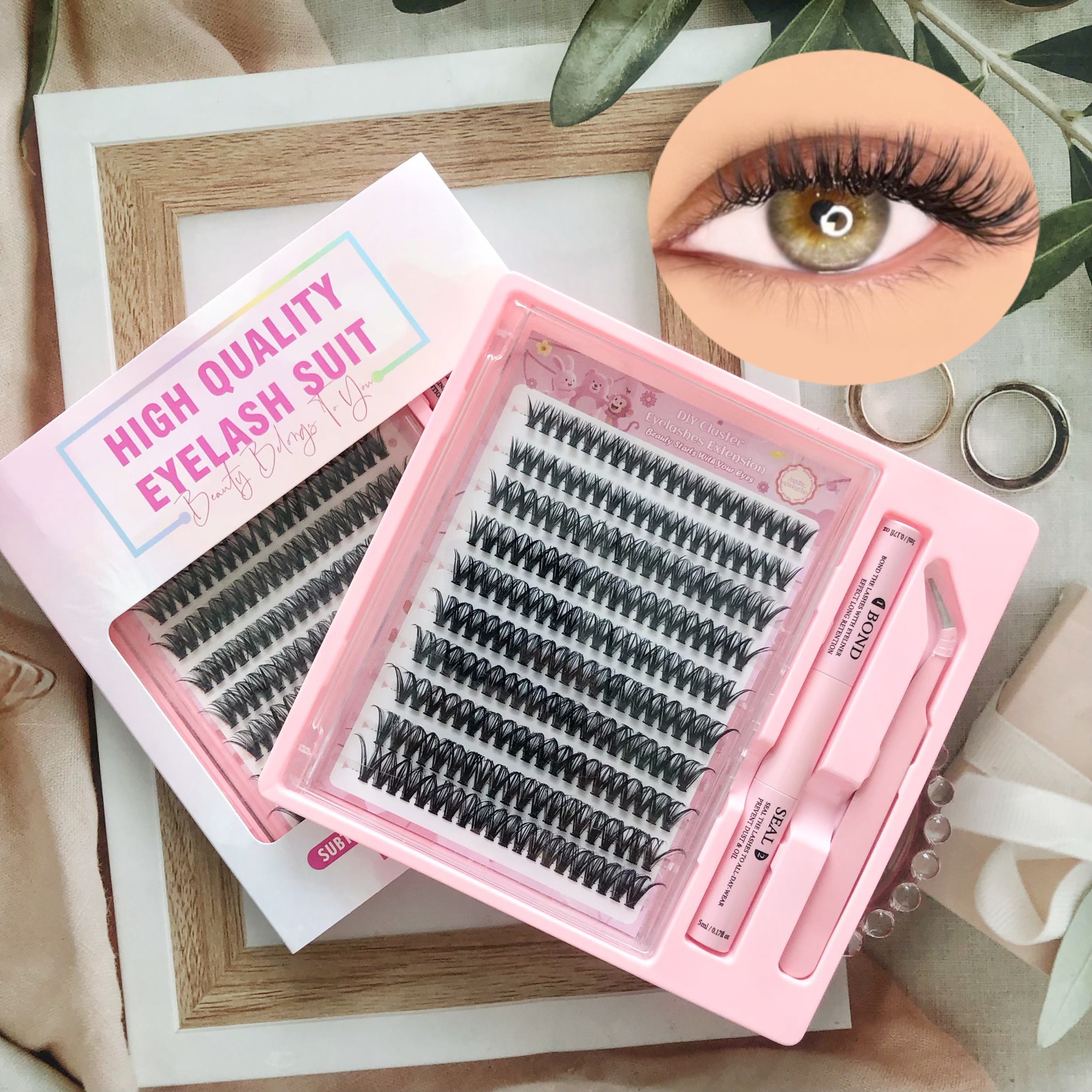 Transfronterizo set de pegamento de pestañas falsas 40D gran capacidad de pestañas falsas para gatos pestañas falsas segmentación de venta caliente nuevo