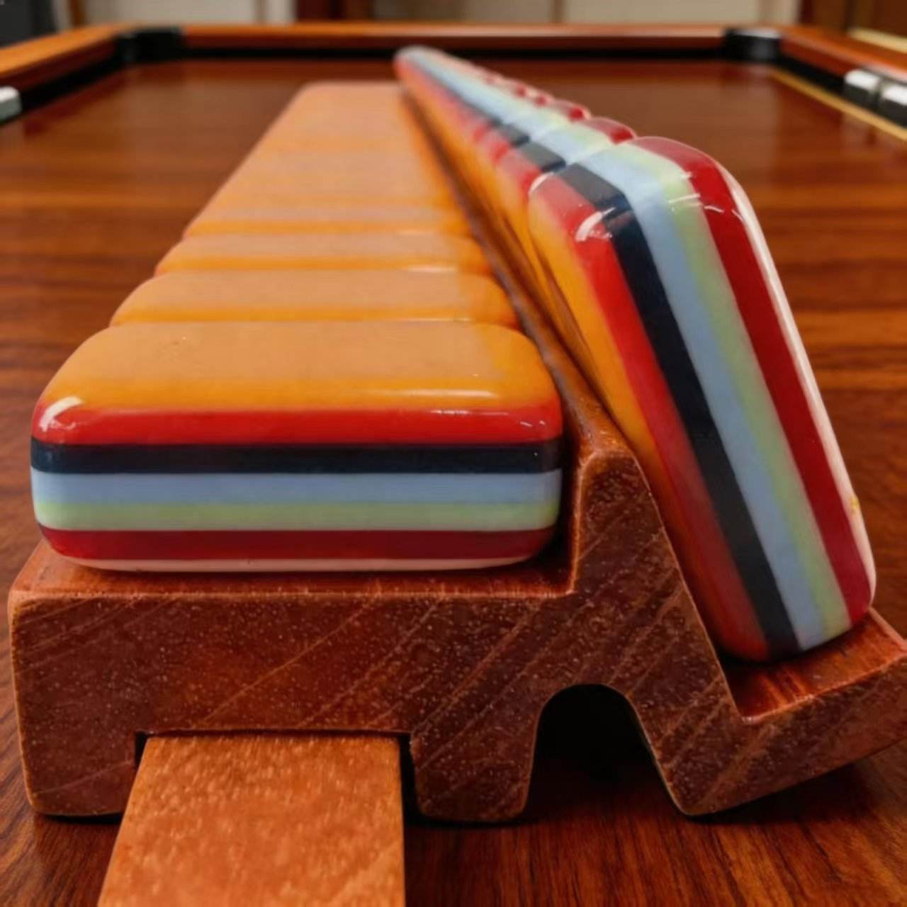 American acrylic mahjong set, seven layers, 167 tiles, orange color scheme, American-style portable mahjong, factory wholesale