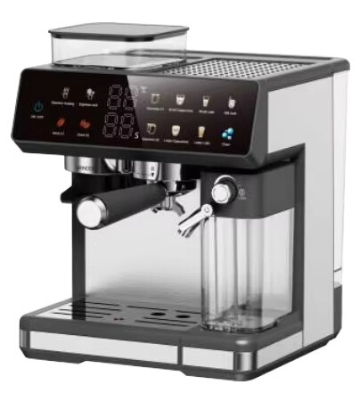 Multifunctional Coffee Machine with Built-In Grinder, Ntc Temperature Control, and Removable Parts for Easy Cleaning