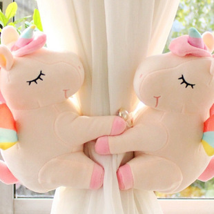 Cartoon Creative White Unicorn Curtain Buckle Cute Princess Style Curtain Straps and Ropes for Kidsren's Room Decoration Pair