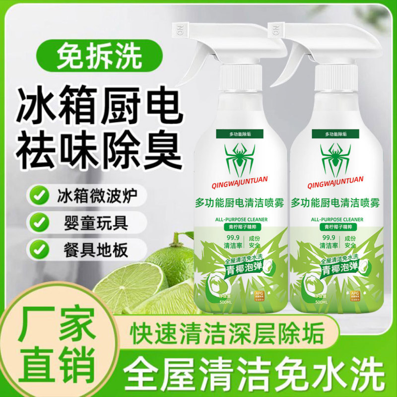 多功能泡沫清洁剂冰箱厨电清洁剂去味除臭清洁喷雾器清洁免水洗剂|undefined