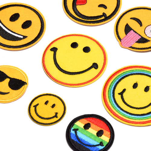 Personalized felt expression cloth patches, children's subsidies, clothing jeans, repair subsidies, embroidered smiley cloth patches