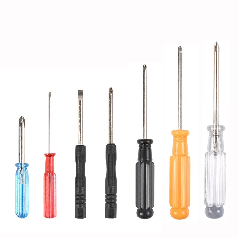 100 2.0 3.0mm un destornillador cruzado mango negro pequeño destornillador pequeño juguete regalo doble uso lote