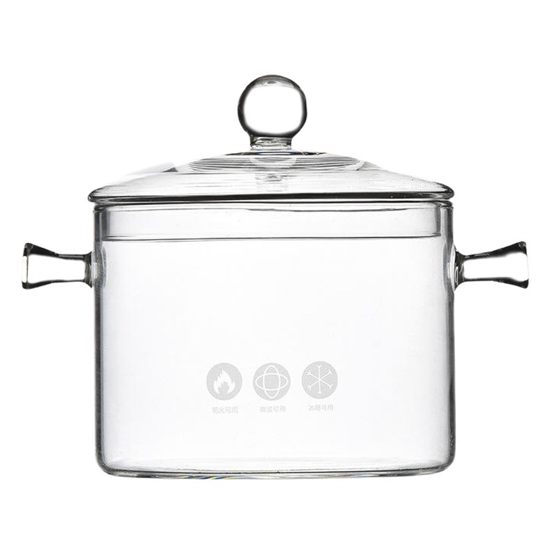 Hogar resistente a altas temperaturas de gran capacidad transparente de doble oído olla de vidrio olla de sopa olla gachas olla de agua hirviendo olla eléctrica estufa de cerámica